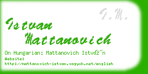 istvan mattanovich business card